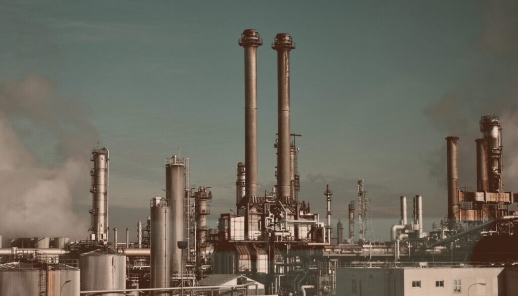 factory under blue and white sky