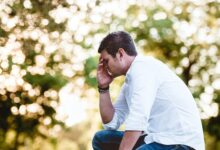 man on thinking pose