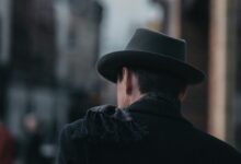 back view of man selective photo