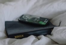 bible on white cloth