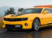 yellow Chevrolet coupe close-up photography