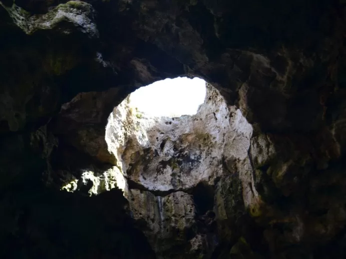 landscape photography of cave