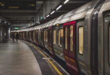 person near train