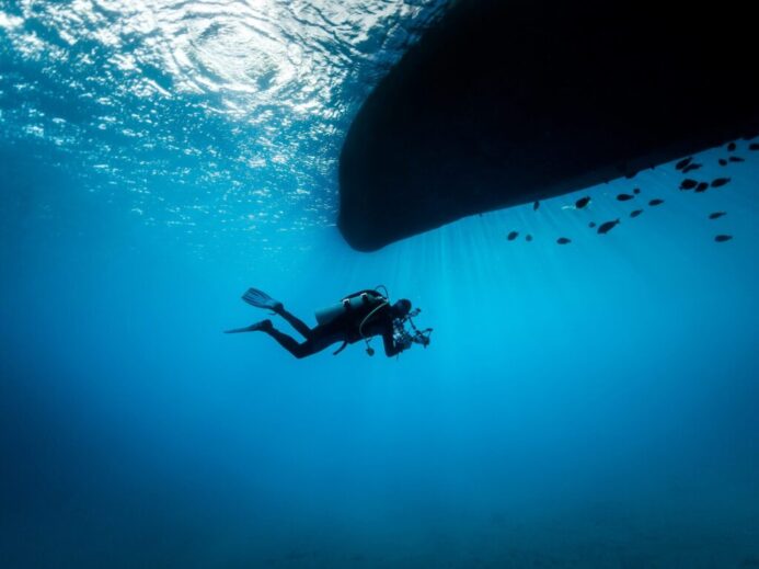 diver on sea