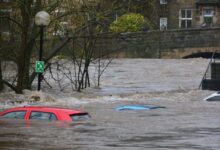 car on body of water