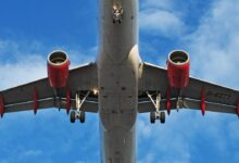 low angle view of airplane