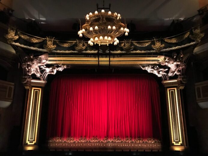 red curtain stage