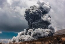 plinian volcanic eruption photograph