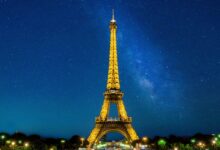 eiffel tower under blue sky during night time