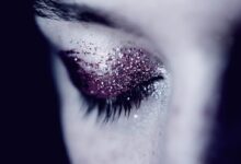 woman with glittered eyeshadow