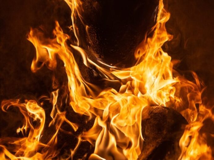 fire in close up photography