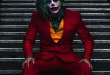 Joker sitting on stairs
