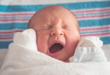 baby yawning