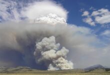 plinian volcanic eruption photograph