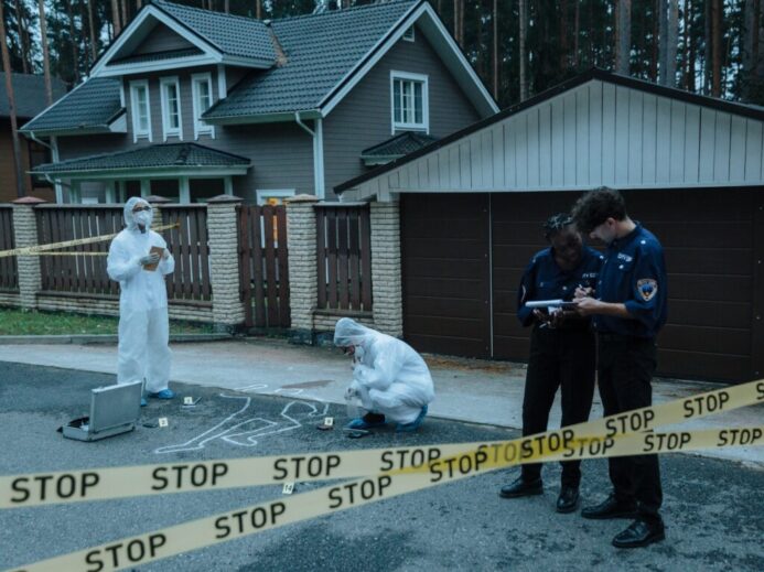 Police Investigating the Crime Scene