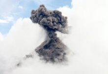 time lapse photography of volcano eruption