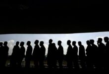 Group of Men Forming a Libe