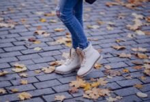 person wearing work boot