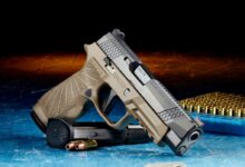black and silver semi automatic pistol
