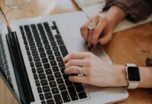 person using MacBook