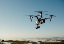 drone near beach photography