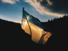 blue and yellow striped country flag