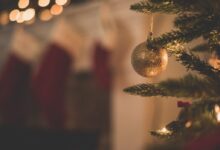 closeup photo of baubles on christmas tree