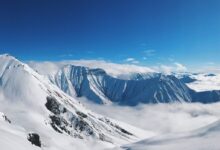 mountain covered in snow