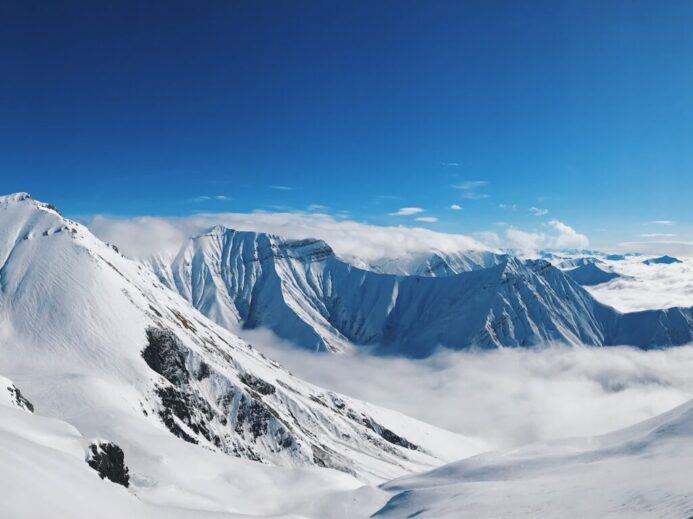 mountain covered in snow