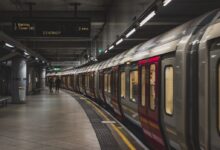 person near train