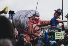people rallying near in city