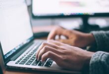 person using MacBook Pro