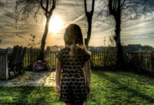 girl, bicycle, garden