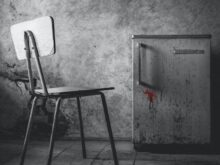 Blood on a Freezer in Abandoned House