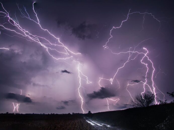 lightning during nighttime