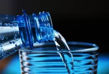 bottle, mineral water, glass