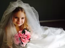 wedding dress, child, girl