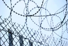 a barbed wire fence
