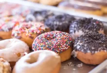brown donuts on white tray