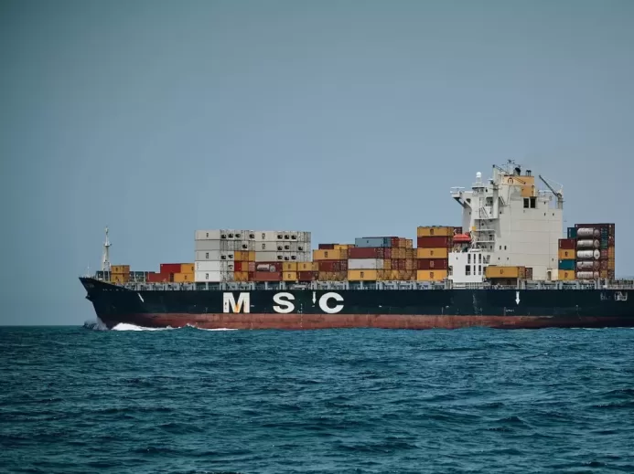 M S C cargo ship sailing