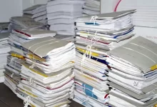 waste paper, archives, files