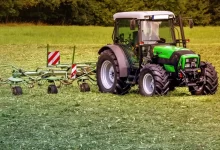 tractor, mower, pasture