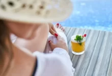 woman, resort, hotel