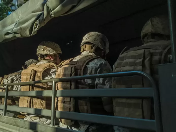 soldiers in truck