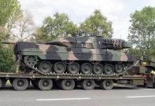 tank, leopard, trailer