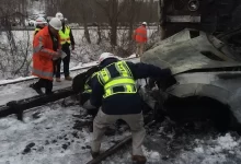 NTSB investigators examining burned rail car involved in Metro North train accident.