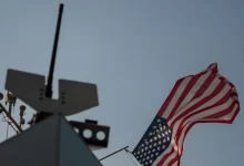raised USA flag