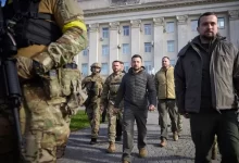 Volodymyr Zelenskyy took part in hoisting the State Flag of Ukraine in liberated Kherson./Openverse