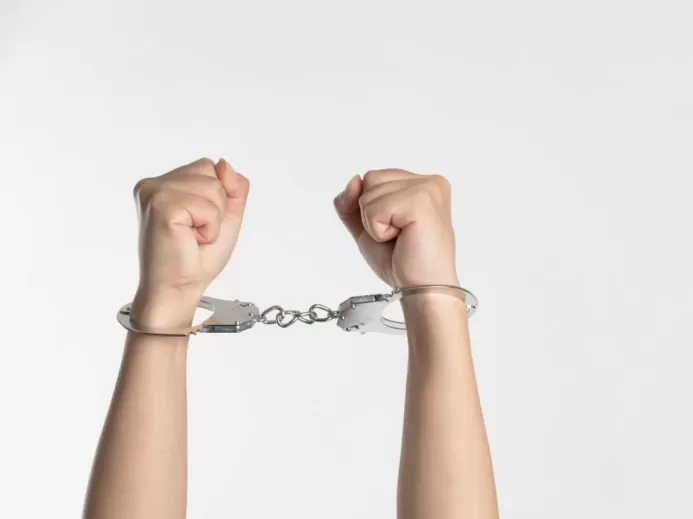 person showing handcuff
