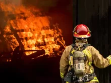 fireman looking at fire
